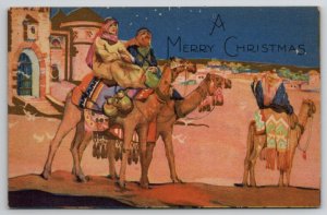 Christmas Greetings Joseph And Mary On Camelback Postcard L23