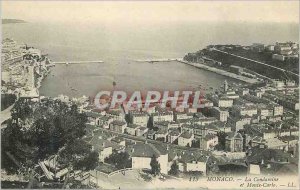 Old Postcard MONACO La Condamine and Monte Carlo