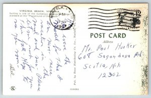Virginia Beach  Surfing   1961  Postcard