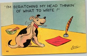 I'm Scratching my head thinkin' of what to write! - Eric Erickson