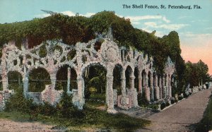 Vintage Postcard Prospect View Of Historic Shell Fence St. Petersburg Florida FL