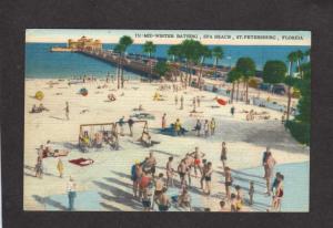 FL Spa Beach St Petersburg Florida Postcard PC