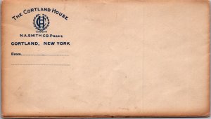 The Cortland House Cortland NY vtg stationery envelope Dutch stamp