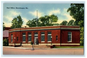 c1930's Post Office Building Street View Skowhegan Maine ME Vintage Postcard 