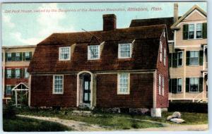 ATTLEBORO, Massachusetts  MA   OLD PECK HOUSE owned by D.A.R.  c1910s   Postcard