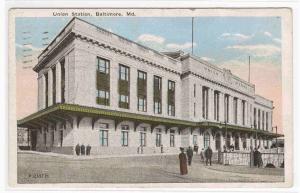 Union Station Baltimore Maryland 1922 postcard