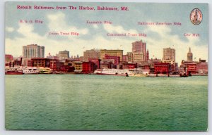 Baltimore Harbor~B&O Railroad, Equitable, Trust Bldgs~City Hall~Ottenheimer 1910