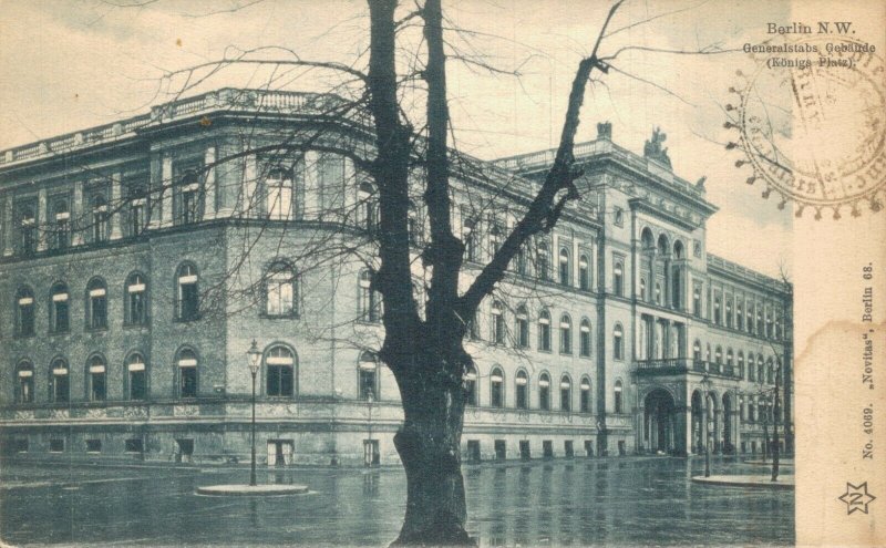 Germany Berlin Generalstabsgebäude Königliches Platz Vintage Postcard 08.40