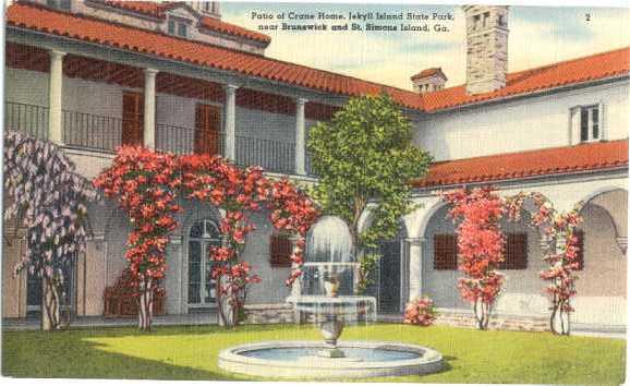 Patio of Crane House, Jekyll Island State Park, Georgia, GA, Linen