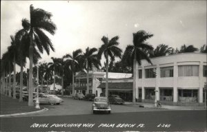 Palm Beach Florida FL Royal Poinciana Way Street Scene RPPC Vintage Postcard