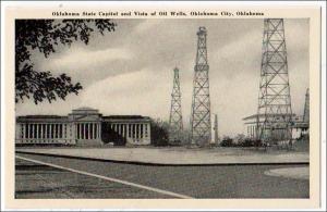 State Capitol & Oil Wells, Oklahoma City OK