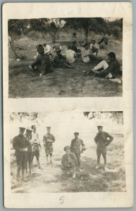 WWI AMERICAN EXPEDITIONARY FORCES SOLDIERS ANTIQUE REAL PHOTO POSTCARD RPPC