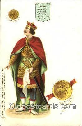 Henry I Kings & Queens of England,  Raphael Tuck & Sons Series 616, Postcard ...