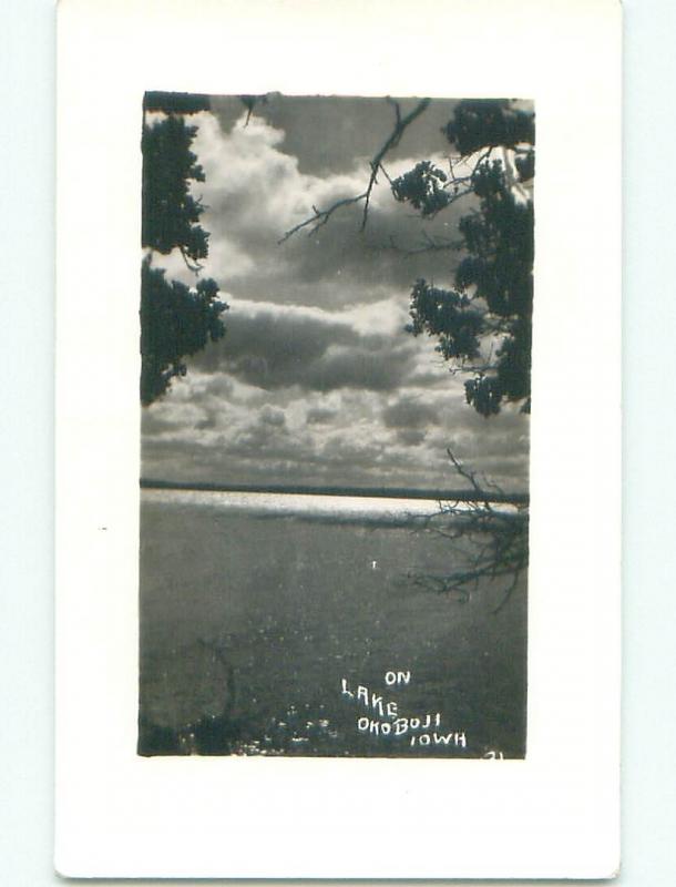 Pre-1950 rppc NICE VIEW Arnolds Park - West Okoboji - Wahpeton Iowa IA i5958