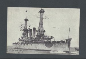 Ca 1909 Post Card USS New Jersey Battleship Launched 1904