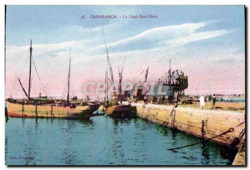 Old Postcard Morocco Casablanca - The Qual Paul Chaix