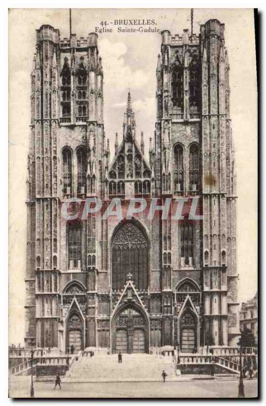 Old Postcard Bruxelles Eglise Sainte Gudule