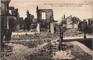 World War 1 Dendermonde Ruins Military Vintage Postcard C076