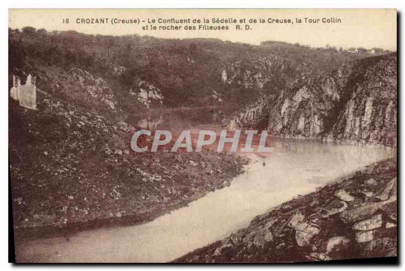 Old Postcard Crozant Creuse The Confluence of Sedellet and Creuse Collin Towe...