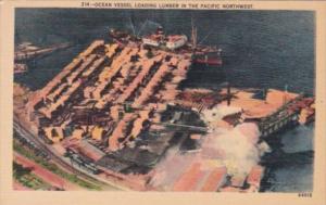 Cargo Ship Ocean Vessel Loading Limber In The Pacific Northwest