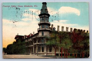 J95/ Waukesha Wisconsin Postcard c1910 Fountain Spring House  225