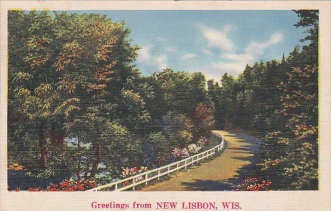 Wisconsin Greetings From New Lisbon 1938