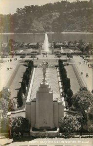 RPPC San Francisco Golden Gate Exposition South Gardens Fountains, Moulin 1939