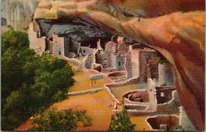 Vtg Spruce Tree House Mesa Verde National Park San Juan Basin CO Linen Postcard