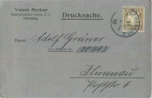 Germany Nuremberg Merkur Commercial Association Membership Card 1910 Coat of Arm