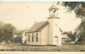 Postcard RPPC Iowa Grand Junction German Evangelical Church Parsonage 23-10485