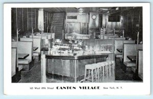 NEW YORK CITY, NY ~ Chinese Restaurant CANTON VILLAGE Cocktail Bar   Postcard 