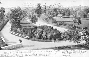 QUINCY ILLINOIS~SCENE IN RIVER VIEW PARK~1907 POSTCARD