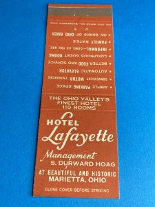 Hotel Lafayette Marietta Ohio Vintage Matchbook Cover MB147