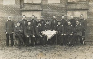 German military regimenat group souvenir photo postcard uniforms ww1