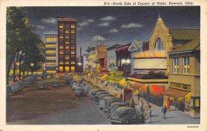 North Side Square Midland Theater Newark Ohio 1949 linen postcard