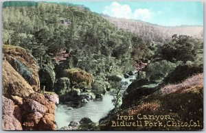 Chico CA-California, Iron Canyon Bidwell Park River Scene Rocky Cliffs, Postcard