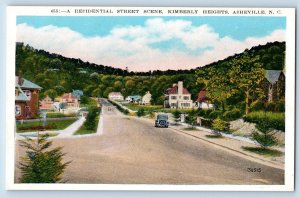 Asheville North Carolina Postcard Residential Street Scene Kimberly Heights 1930