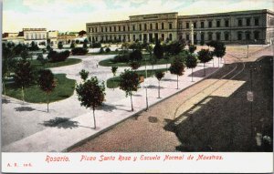 Argentina Rosario Plaza Santa Rosa y Escuela Normal de Maestras Postcard C133