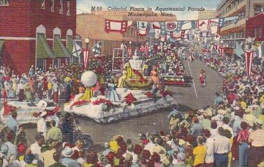 Minnesota Minneapolis Colorful Floats In Aquatennial Parade