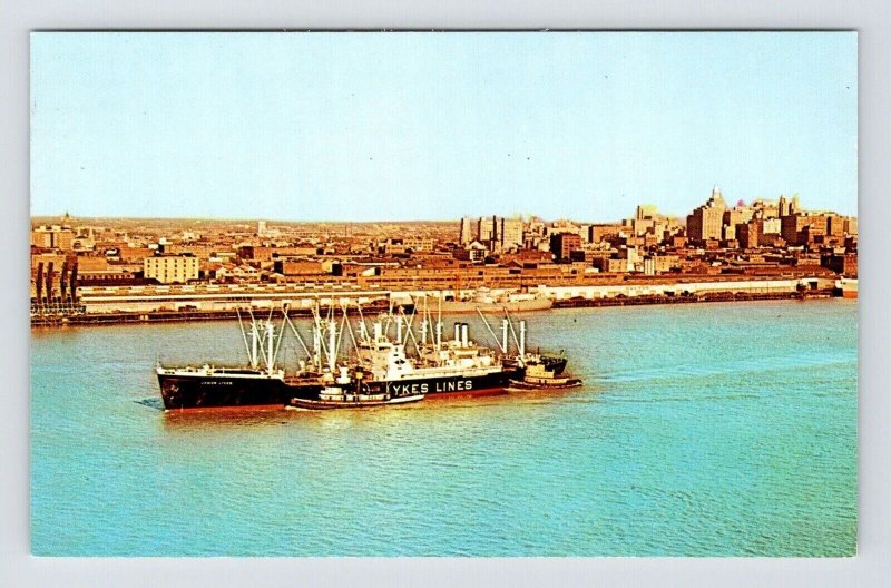 New Orleans Louisiana Lykes Bros Steamship Co Aerial View Chrome Postcard 