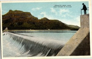 Granite Reef Dam, Salt River in Flood Near Phoenix AZ Vintage Postcard N33