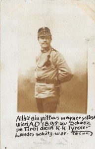 Lot272 schwaz im tyrol austria real photo social history ww1 military officer