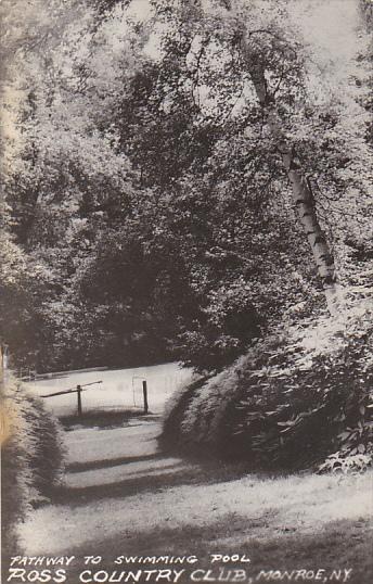New York Monroe Pathway To Swimming Pool Ross Country Club Real Photo