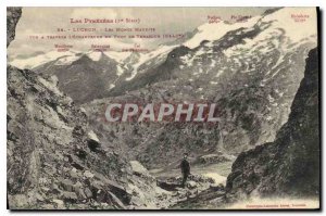 Old Postcard The Pyrenees Luchon the Cursed Mountains seen through the indent...