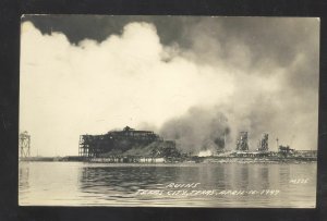 RPPC TEXAS CITY TEXAS OIL REFINERY EXPLOSION RUINS REAL PHOTO POSTCARD