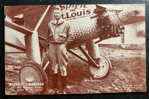 Mint RPPC Postcard Plucky Lindbergh And The Spirit Of St Louis