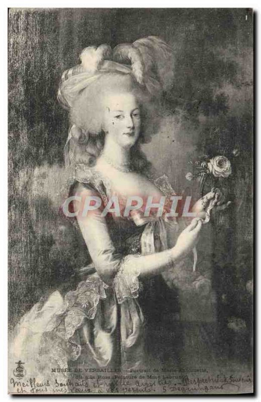 Old Postcard Musee De Versailles Portrait Marie Antoinette