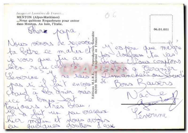 Modern Postcard Images & Lights of France Menton Alpes Maritimes Roquebrune W...