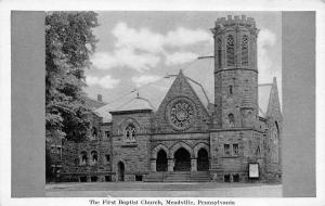 MEADVILLE, PA  Pennsylvania           FIRST BAPTIST CHURCH           Postcard