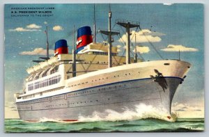 Cruise Liner Postcard - SS President Wilson - American President Lines - 1954